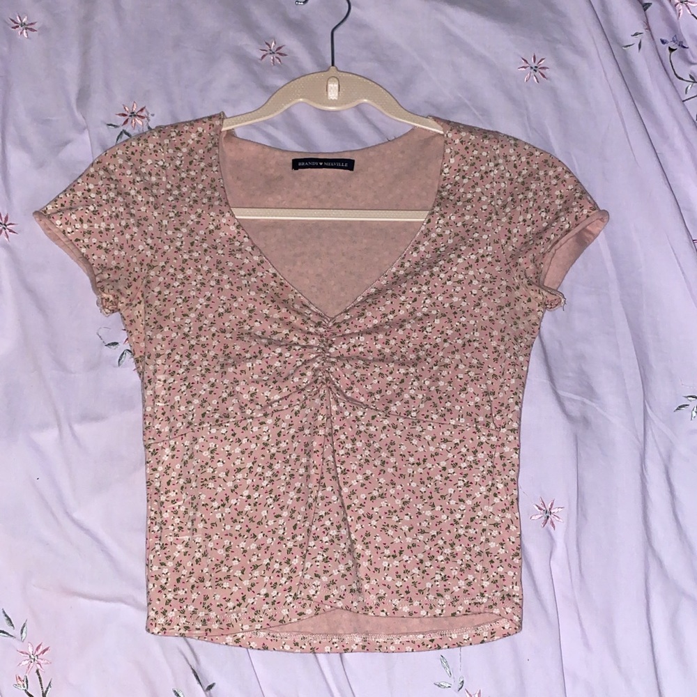 rare pink floral gina top